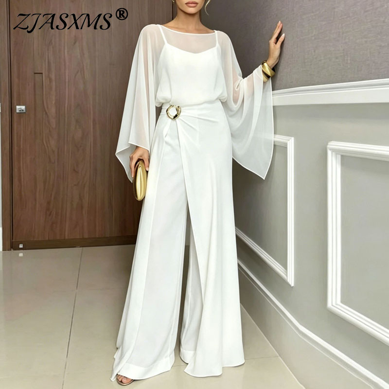 Formal Attire Woman - Женский вечерний комбинезон-двойка с прозрачными расклешенными